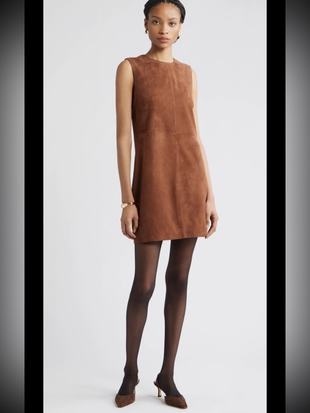 Nordstrom Soft Genuine Suede Dress, Sz L, 36” Length